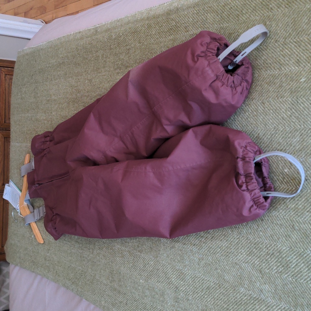Wheat Kids Size 7Y Snowpants Ski Pants Sal Tech Maroon Recycled Yarn
